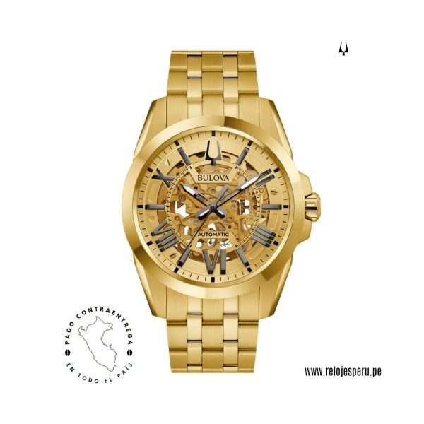 BULOVA AUTOMATICO GOLD SKELETON 97A162