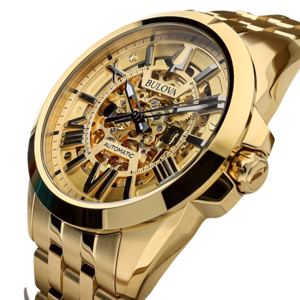 BULOVA AUTOMATICO GOLD SKELETON 97A162 - Imagen 3