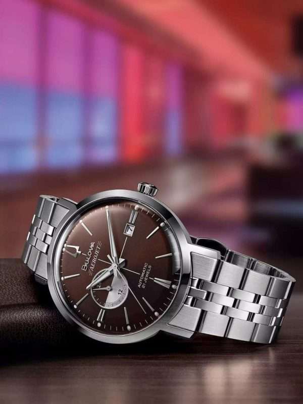 BULOVA AEROJET AUTOMATICO DIAL MARRON 96B375 - Imagen 2