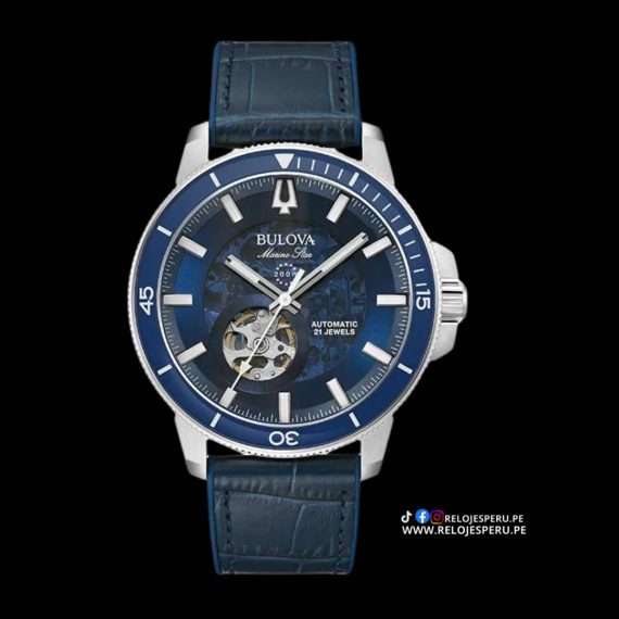 BULOVA MARINE STAR AUTOMÁTICO 96A291 CORAZON ABIERTO