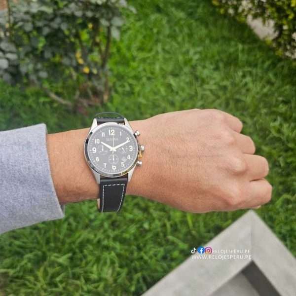 BULOVA CLASICO BLACK LEATHER 96b302 - Imagen 3