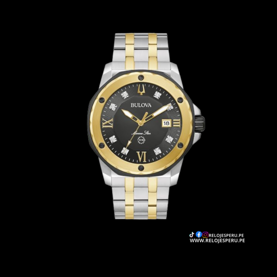 BULOVA MARINE STAR 98D175 DIAMANTES