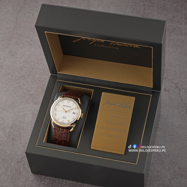 Bulova Commodore Joseph Bulova 97B189 Automatico Edicion Limitada 350pcs FABRICADO EN SUIZA - Imagen 2