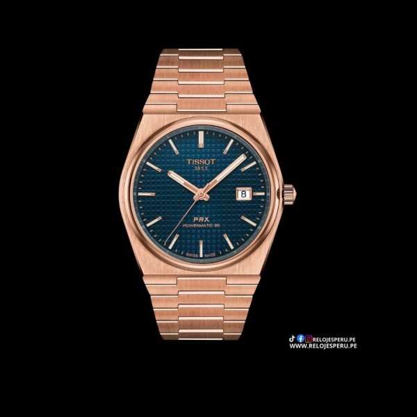 TISSOT PRX POWERMATIC80  ORO ROSA T137.407.33.041.00