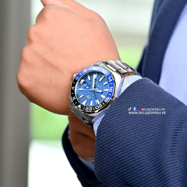 TAG HEUER AQUARACER GMT CALIBRE 7 AUTOMATICO WAY201T "BATMAN" (SEMI NUEVO DE LUJO) - Imagen 3