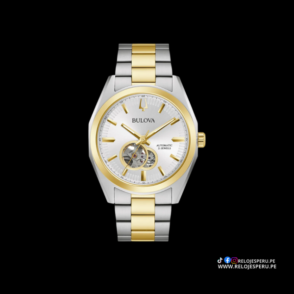 BULOVA SURVEYOR AUTOMATICO CORAZON ABIERTO 98A284