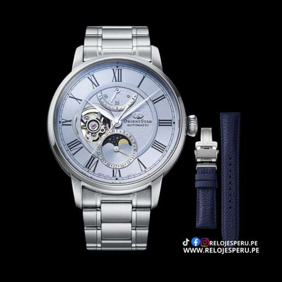 ORIENT STAR AUTOMATICO FASE LUNAR EDICION LIMITADA DE 190 UNIDADES RE-BT0007L00B (DOBLE CORREA)