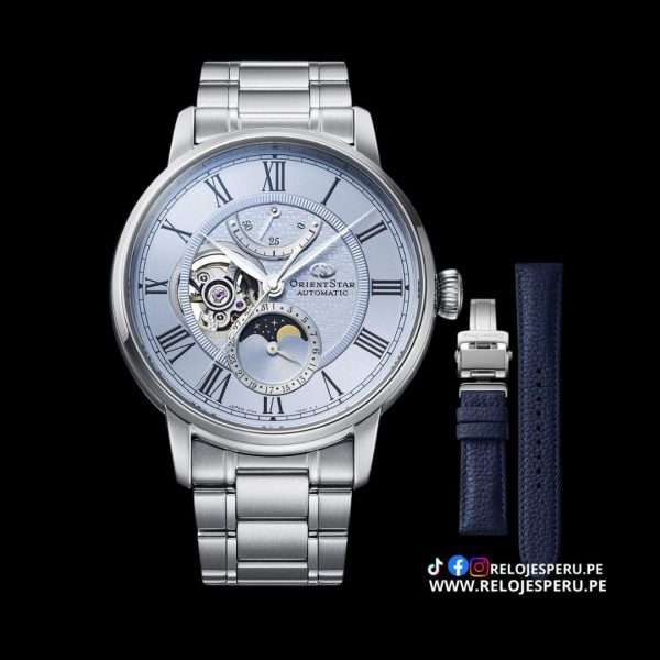 ORIENT STAR AUTOMATICO FASE LUNAR EDICION LIMITADA DE 190 UNIDADES RE-BT0007L00B (DOBLE CORREA)