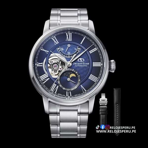 ORIENT STAR AUTOMATICO FASE LUNAR RE-BT0006L00B (DOBLE CORREA)