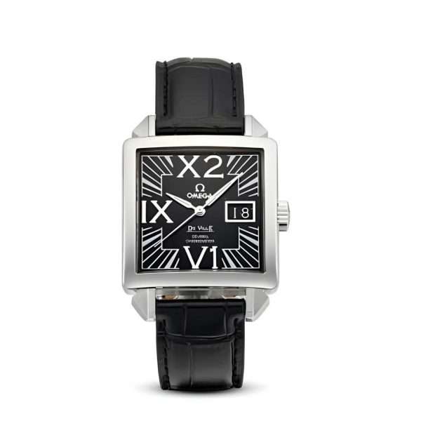 OMEGA DE VILLE X2 BIG DATE 7813.50.31 AUTOMATICO COAXIAL - CORREA PIEL DE COCODRILO - NUEVO