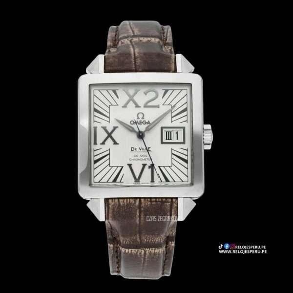 OMEGA DE VILLE X2 BIG DATE 7813.30.39 AUTOMATICO CO-AXIAL CORREA PIEL DE COCODRILO - NUEVO