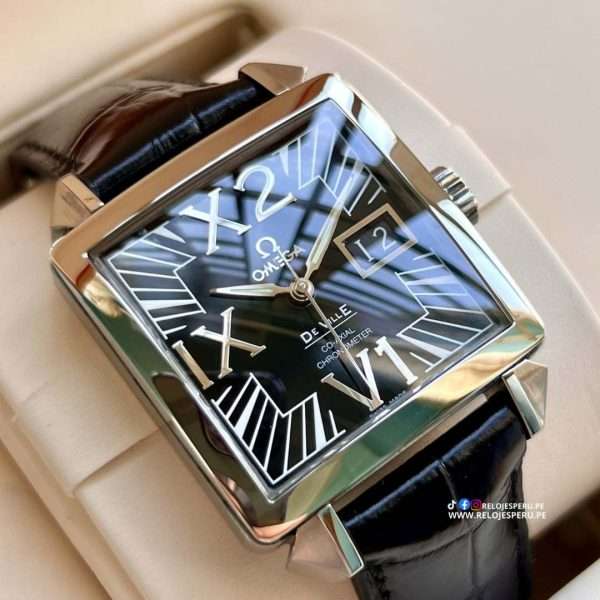 OMEGA DE VILLE X2 BIG DATE 7813.50.31 AUTOMATICO COAXIAL - CORREA PIEL DE COCODRILO - NUEVO - Imagen 2