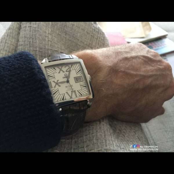 OMEGA DE VILLE X2 BIG DATE 7813.30.39 AUTOMATICO CO-AXIAL CORREA PIEL DE COCODRILO - NUEVO - Imagen 3