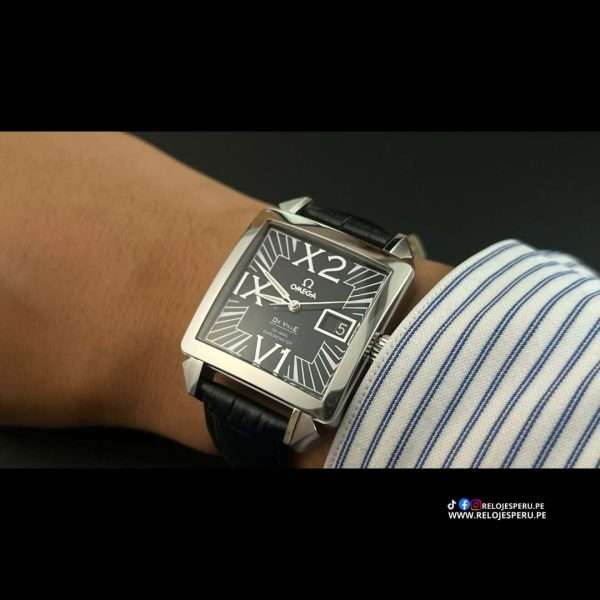 OMEGA DE VILLE X2 BIG DATE 7813.50.31 AUTOMATICO COAXIAL - CORREA PIEL DE COCODRILO - NUEVO - Imagen 3